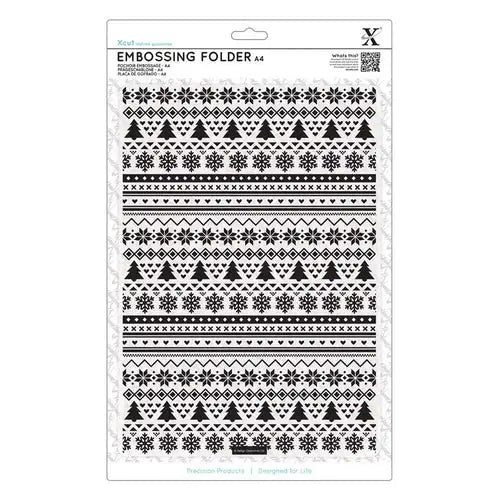 Xcut A4 Embossing Folder - Fairisle Pattern - Printable Heaven