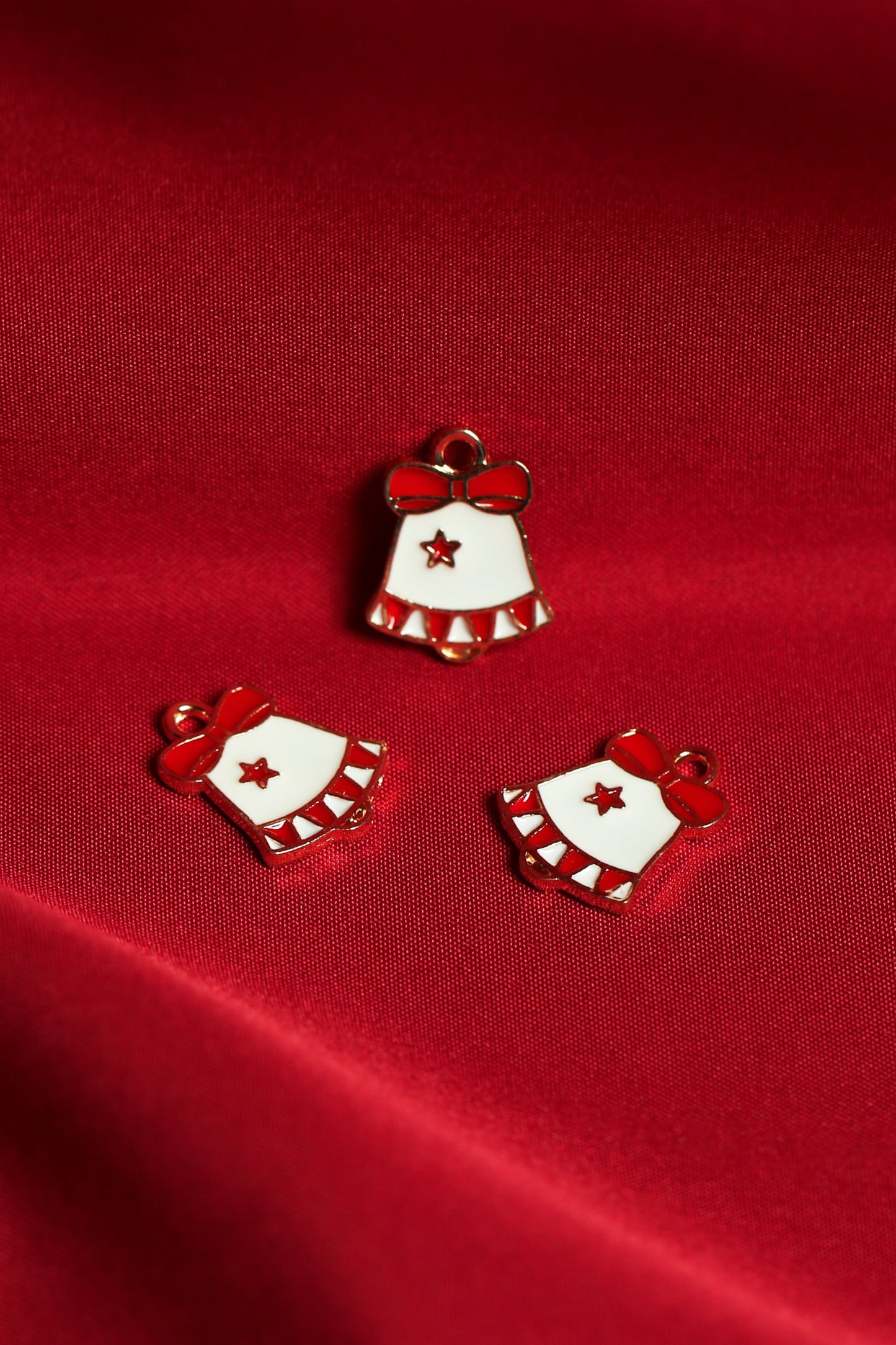 Christmas Bell Metal Charms (3pcs) (MLB-054)