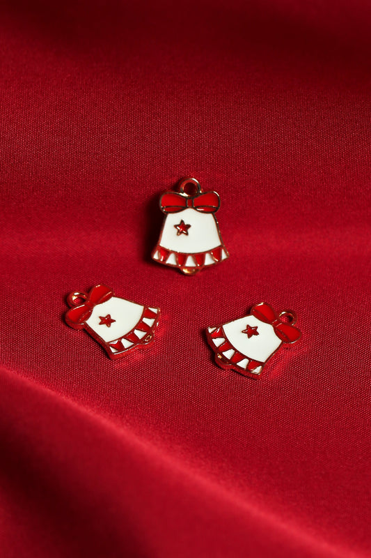 Christmas Bell Metal Charms (3pcs) (MLB-054)
