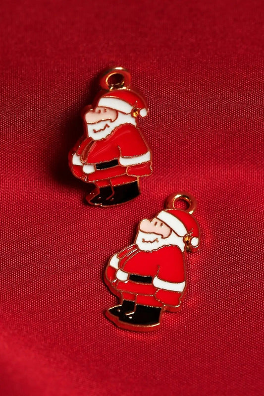 Santa Claus Metal Charms (2pcs) (MLB-055) - Printable Heaven