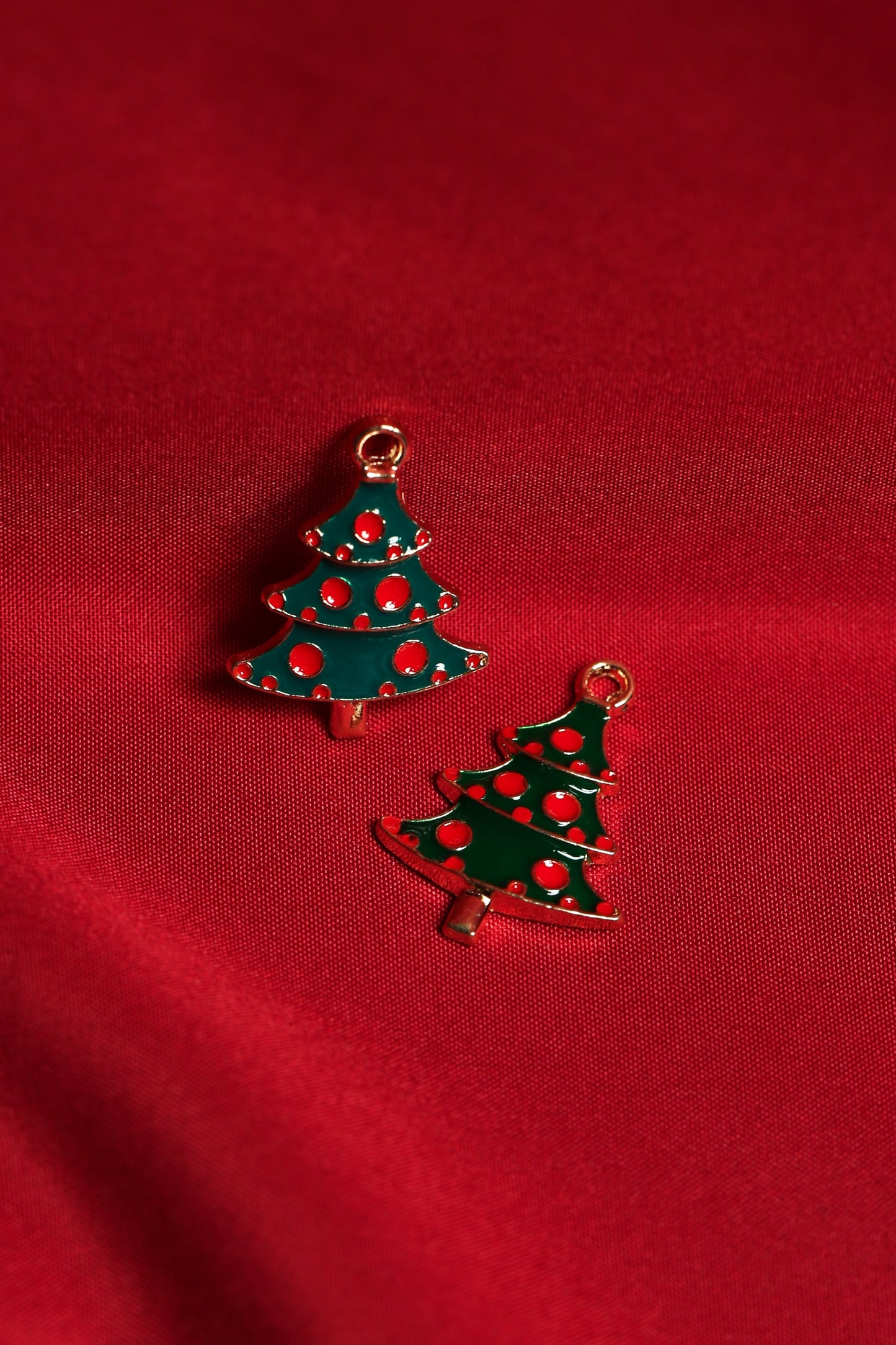 Christmas Tree Metal Charms (2pcs) (MLB-057)