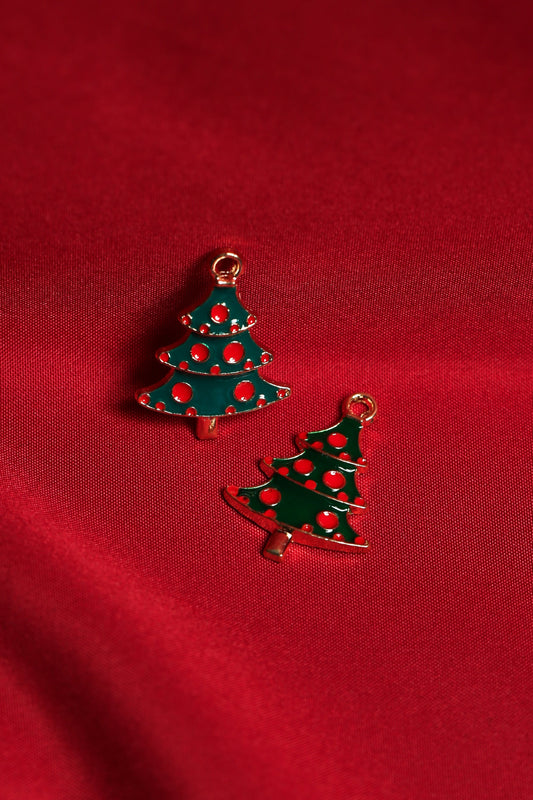 Christmas Tree Metal Charms (2pcs) (MLB-057)