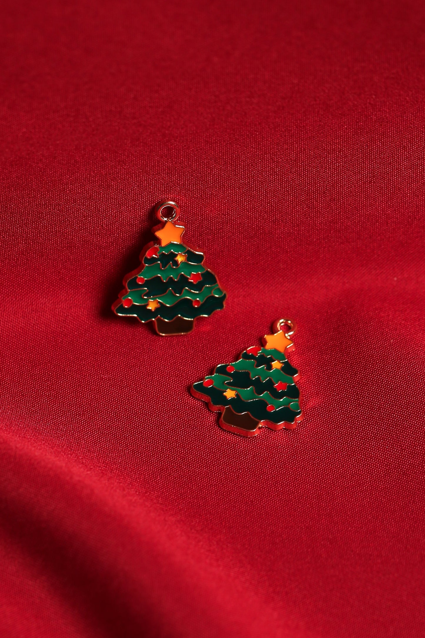 Christmas Tree Metal Charms (2pcs) (MLB-058)