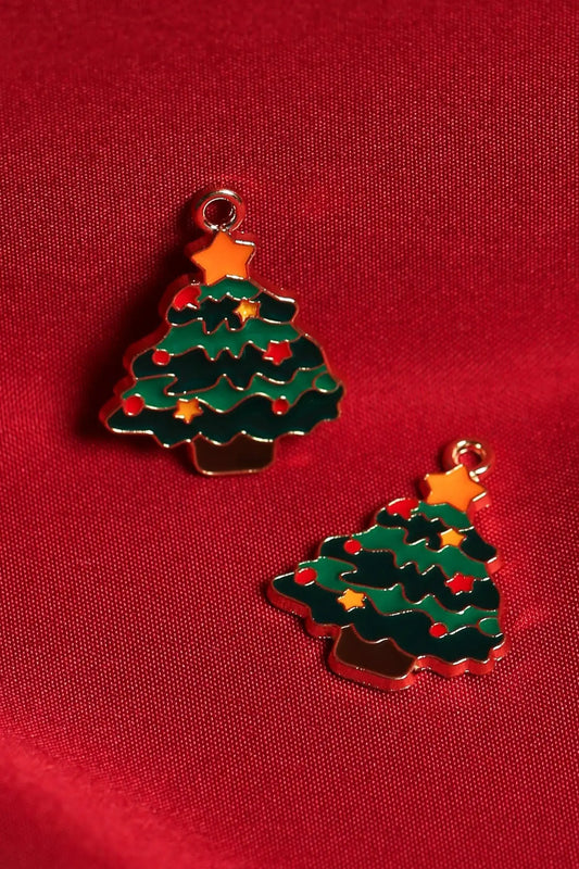Christmas Tree Metal Charms (2pcs) (MLB-058) - Printable Heaven