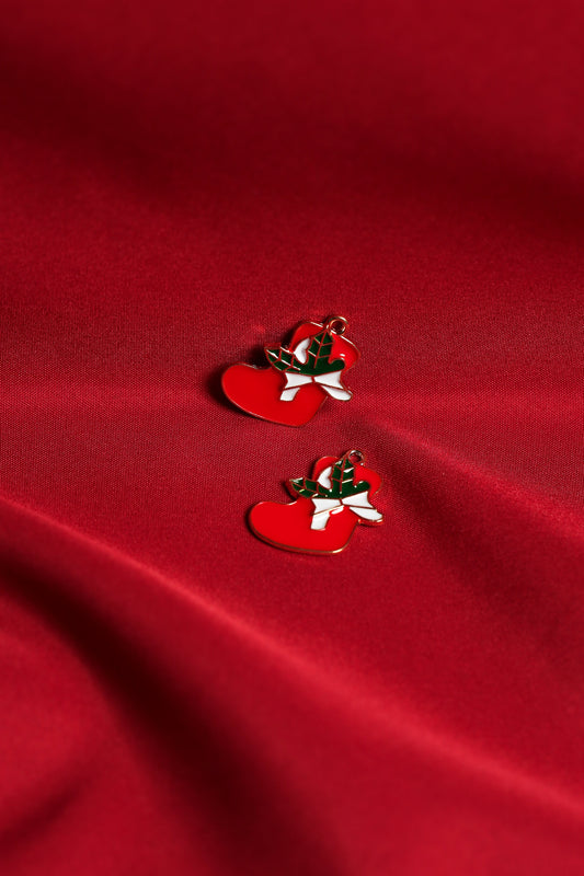 Christmas Stocking Metal Charms (2pcs) (MLB-059)