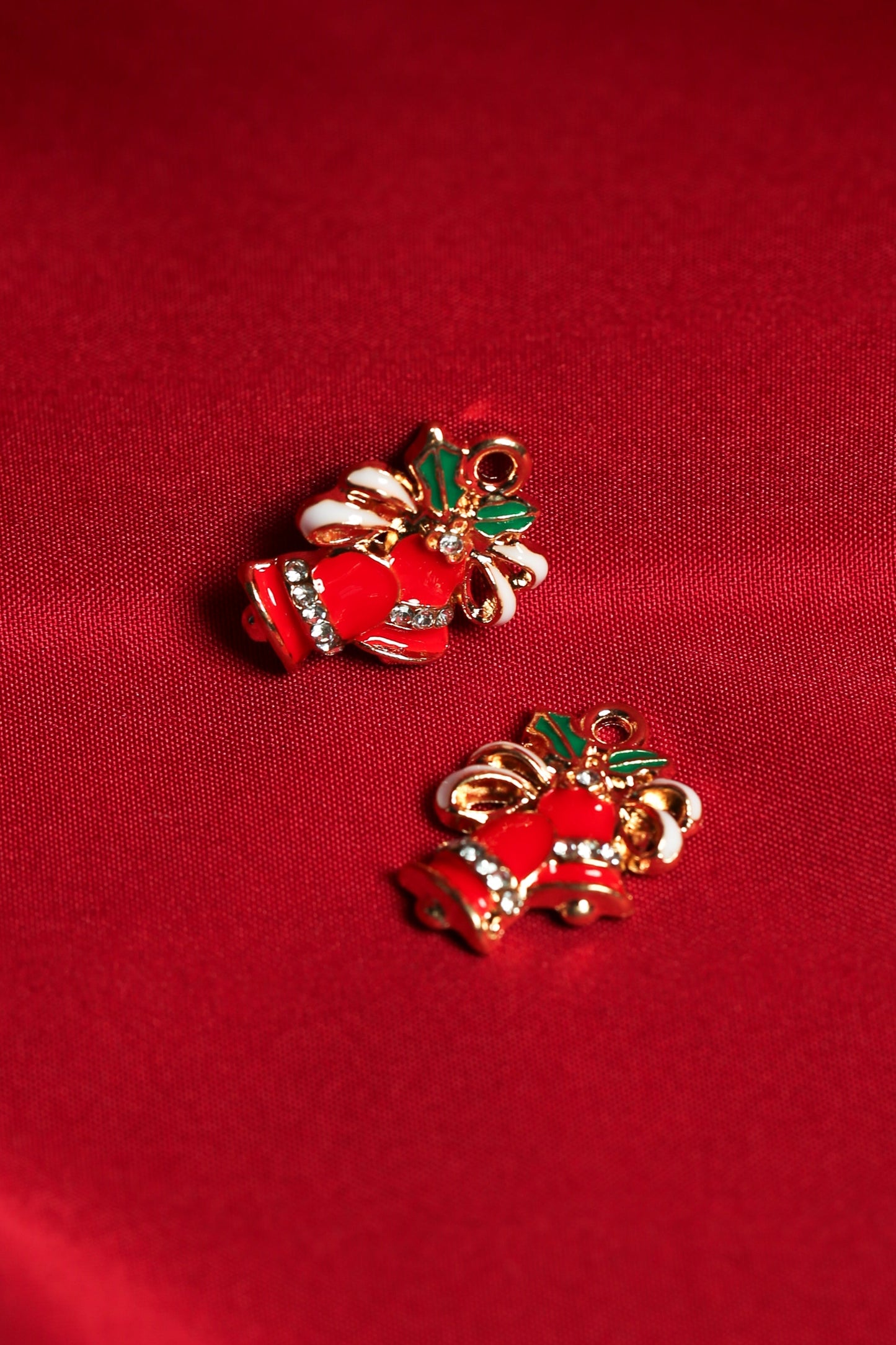 Christmas Bell Set Metal Charms (2pcs) (MLB-061)