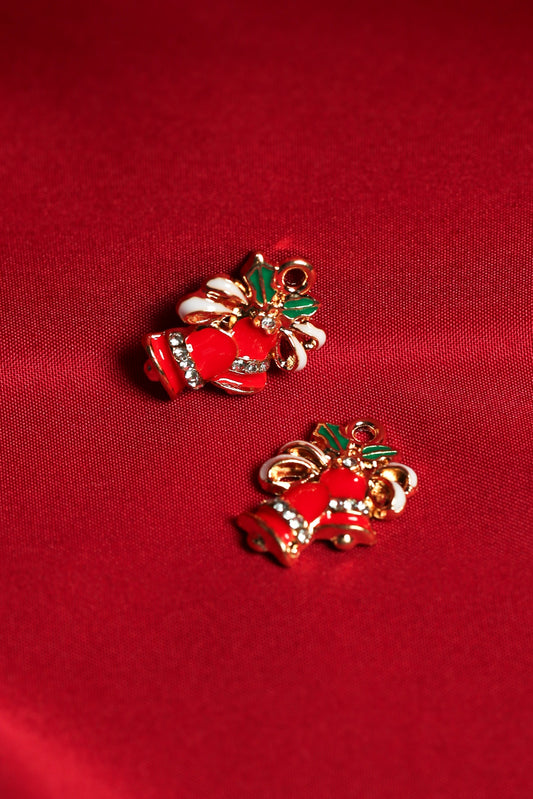 Christmas Bell Set Metal Charms (2pcs) (MLB-061)