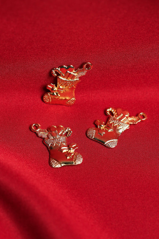 Christmas Stocking Metal Charms (3pcs) (MLB-066)