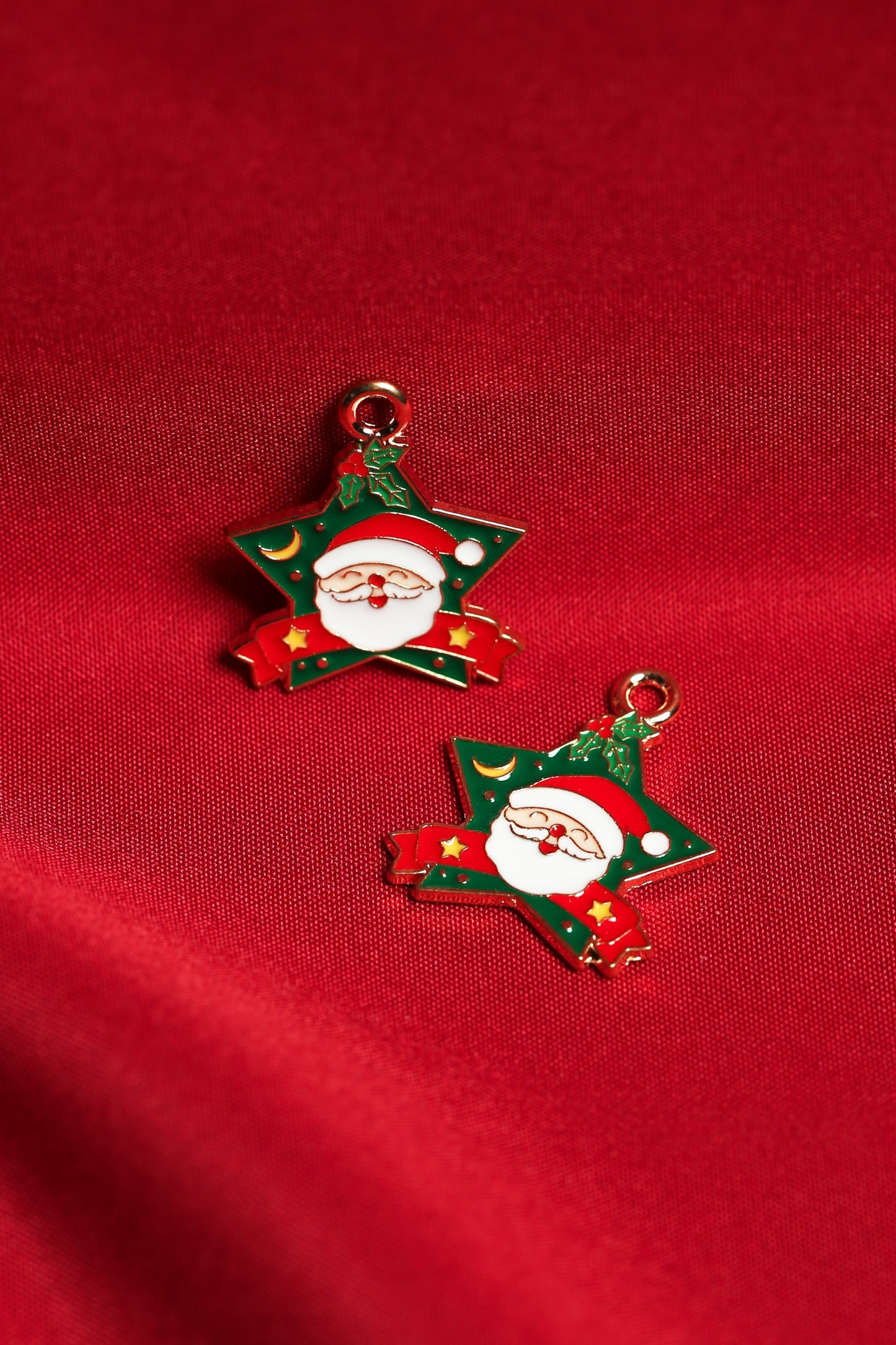 Santa Star Metal Charms (2pcs) (MLB-068)