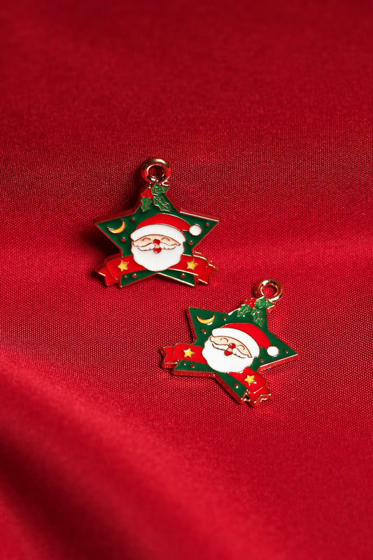 Santa Star Metal Charms (2pcs) (MLB-068)