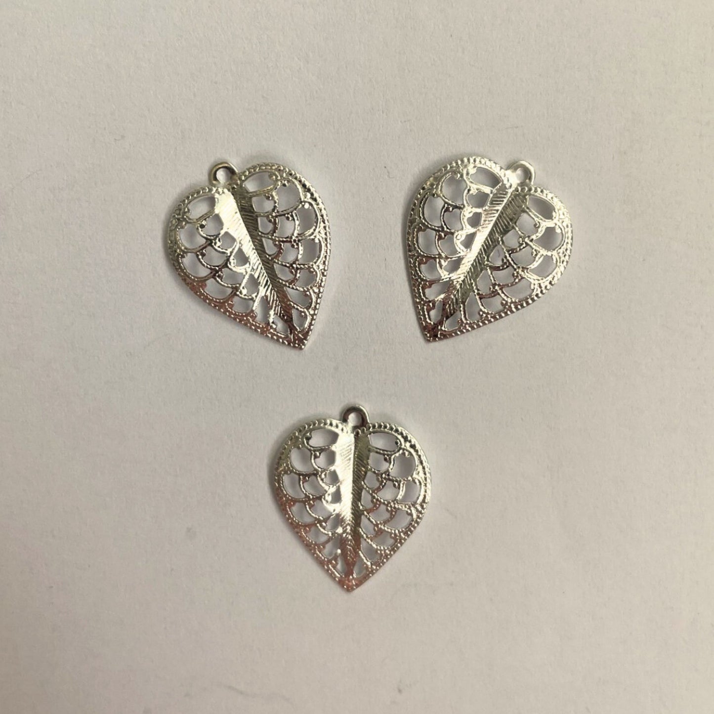 Delicate Silver Leaf Charms (10pcs)