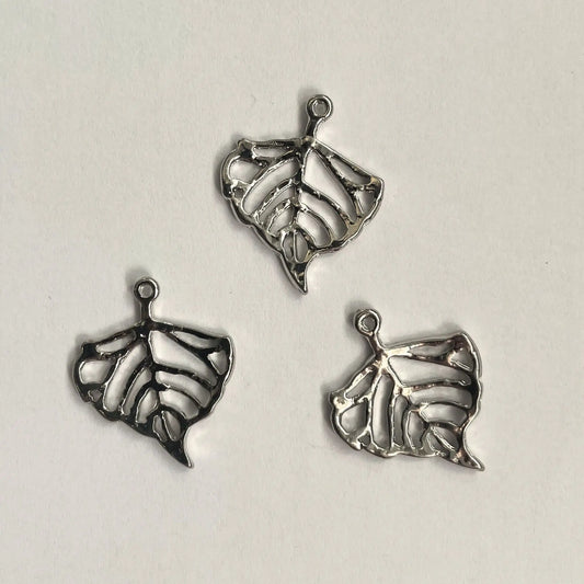 Silver Leaf Charms (10pcs) - Printable Heaven