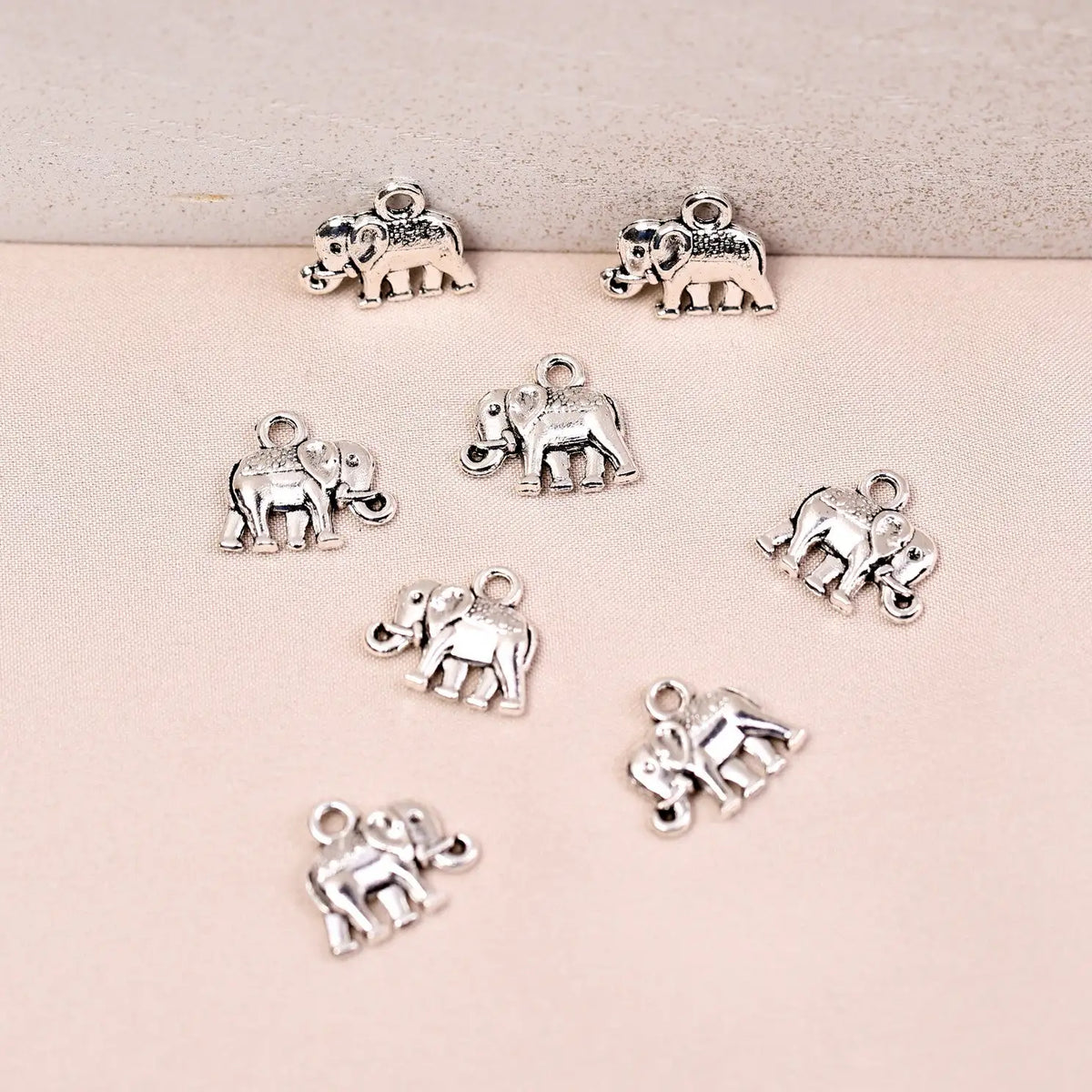 Elephant Metal Charms (8pcs) (MLB-024) - Printable Heaven
