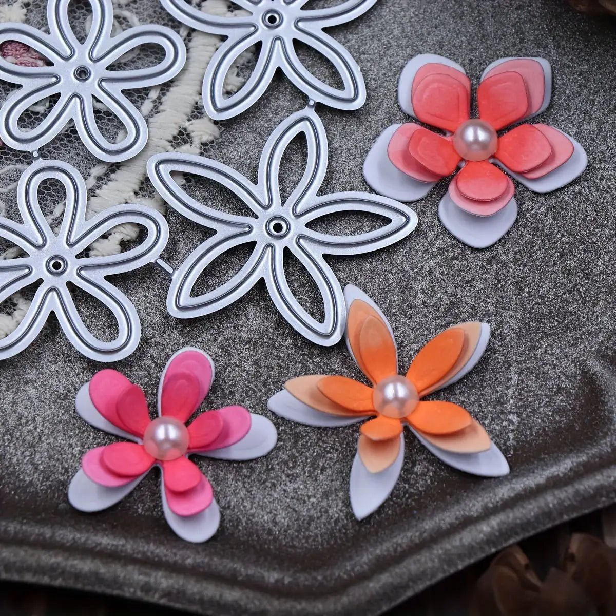 Printable Heaven Large Cutting Die - Flowers (9pcs) (F157) - Printable Heaven