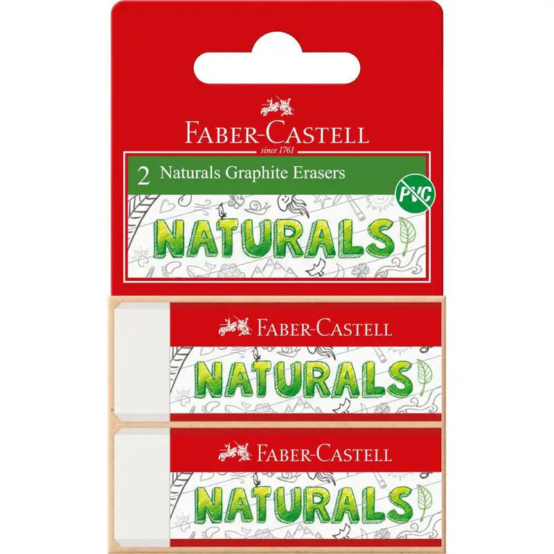 Faber-Castell Twin Pack Naturals Graphite Erasers - Printable Heaven