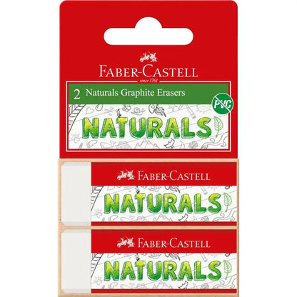 Faber-Castell Twin Pack Naturals Graphite Erasers - Printable Heaven