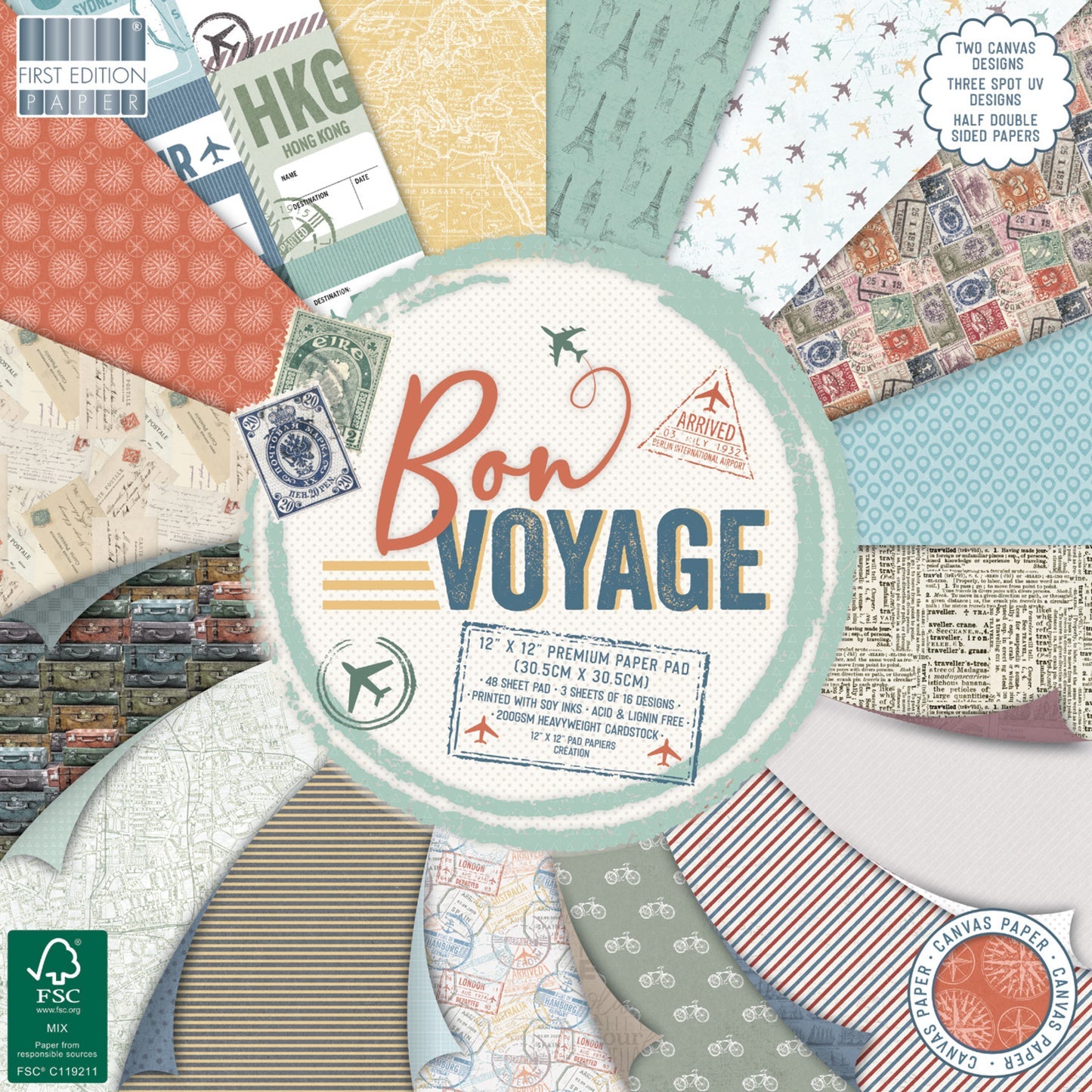 12x12 Paper Pad Bon Voyage (FEPAD230)