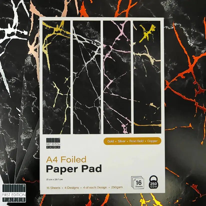 First Edition 21cm x 29.7cm A4 Foiled Paper Pad (FEPAD268) - Printable Heaven