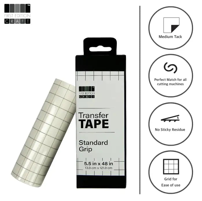 FIRST EDITION STANDARD GRIP TRANSFER TAPE 5.5 x 48 (FETFT001) - Printable Heaven