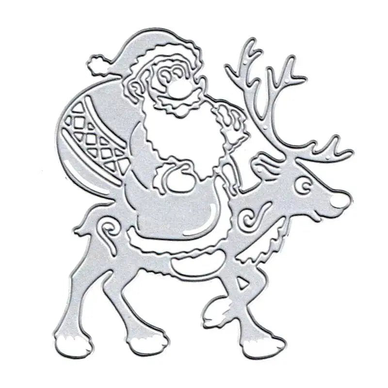 Printable Heaven Large Cutting Die - Santa and Reindeer (1pc) (P058) - Printable Heaven