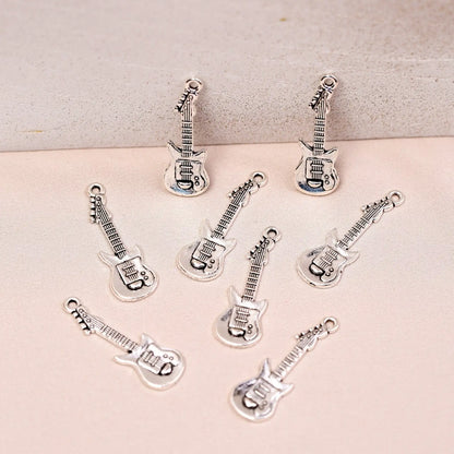 Guitar Metal Charms (8pcs) (MLB-027) - Printable Heaven