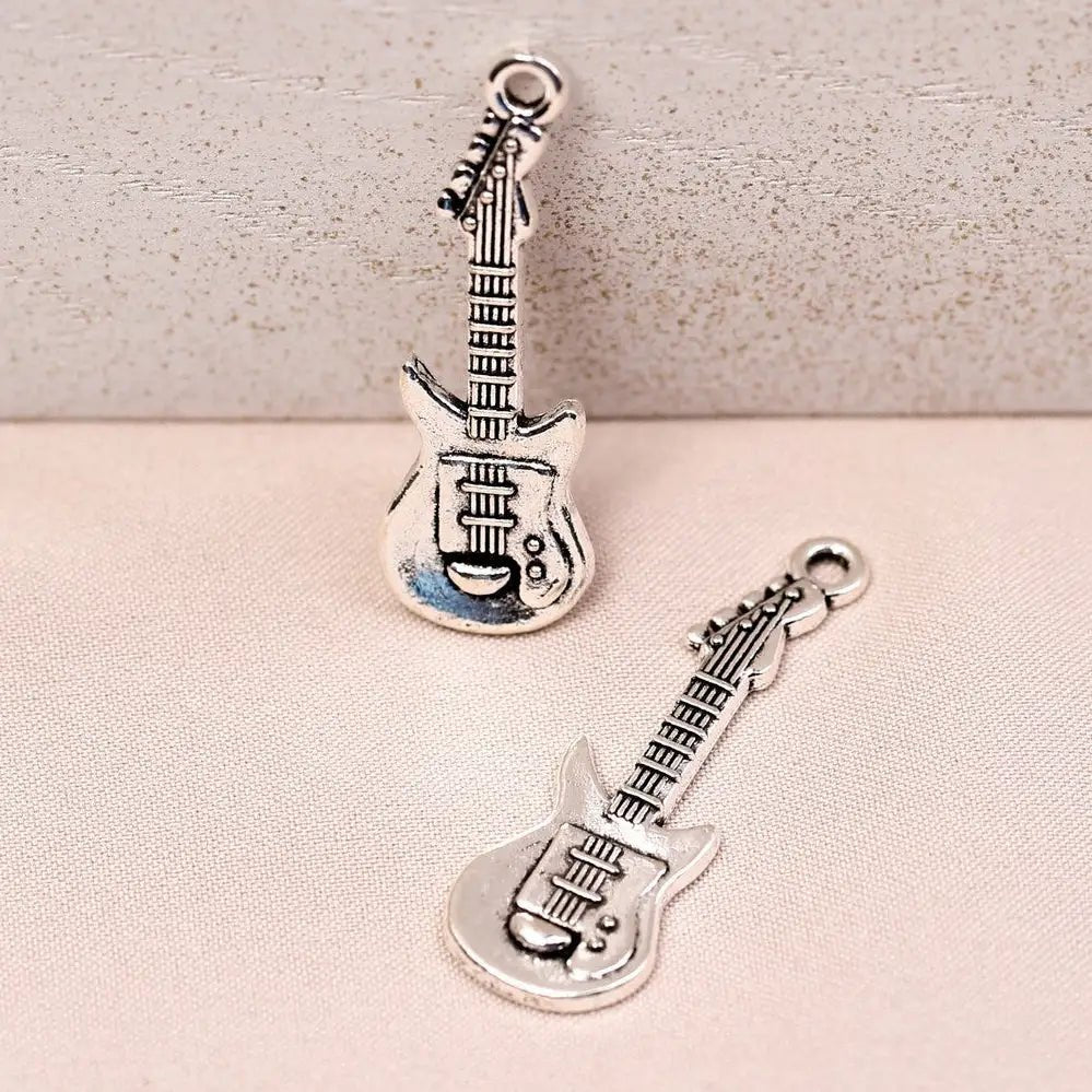 Guitar Metal Charms (8pcs) (MLB-027) - Printable Heaven