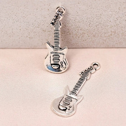 Guitar Metal Charms (8pcs) (MLB-027) - Printable Heaven