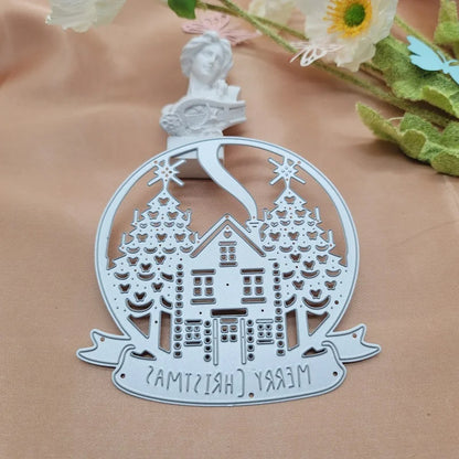 Printable Heaven Large Cutting Die - Merry Christmas House and Tree (1pc) (P060-2)