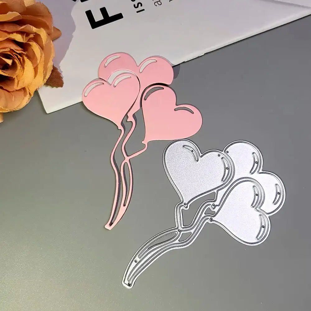 Printable Heaven Small Cutting Die - Heart Shaped Balloons (1pc) (D032) - Printable Heaven