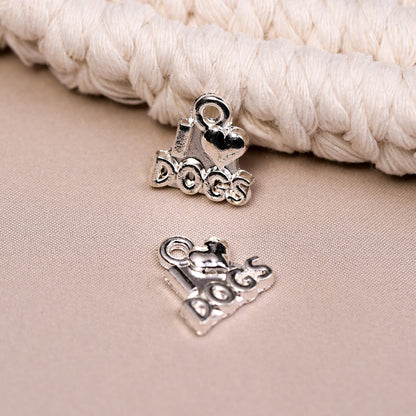 I Love Dogs Metal Charms (8pcs) (MLB-036)