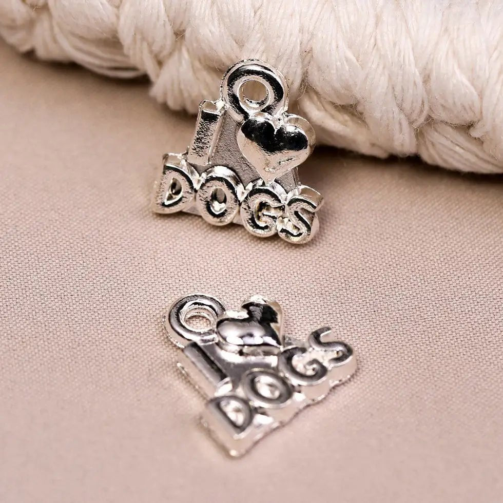 I Love Dogs Metal Charms (8pcs) (MLB-036) - Printable Heaven