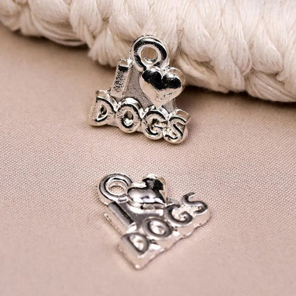 I Love Dogs Metal Charms (8pcs) (MLB-036) - Printable Heaven