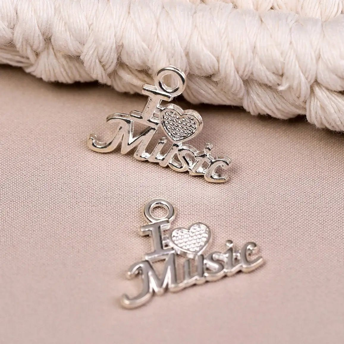 I Love Music Metal Charms (8pcs) (MLB-021) - Printable Heaven