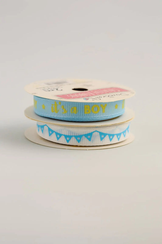 Dovecraft Baby Ribbon - It’s a Boy (2pk) - Printable Heaven