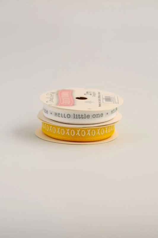 Dovecraft Baby Ribbon - Hello Little One (2pk) - Printable Heaven