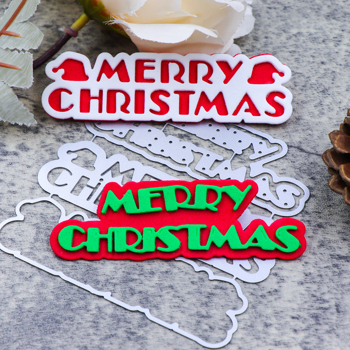 Printable Heaven Large Cutting Die - Merry Christmas (3pcs) (W084)