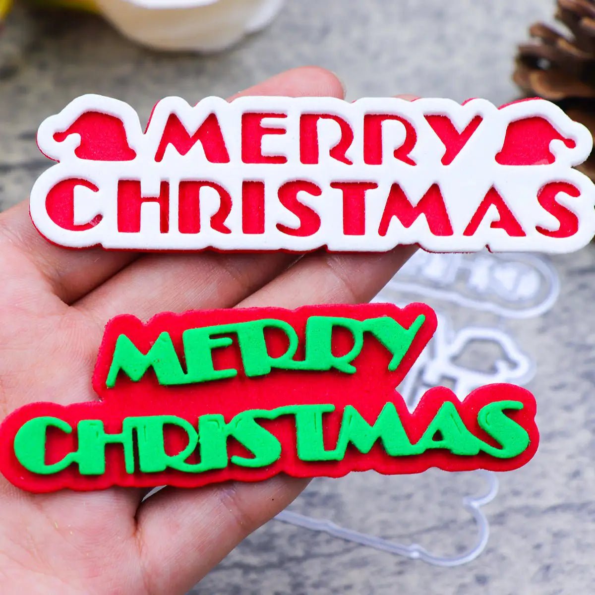 Printable Heaven Large Cutting Die - Merry Christmas (3pcs) (W084) - Printable Heaven
