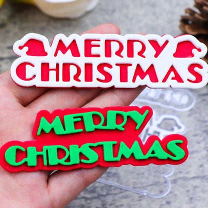 Printable Heaven Large Cutting Die - Merry Christmas (3pcs) (W084) - Printable Heaven