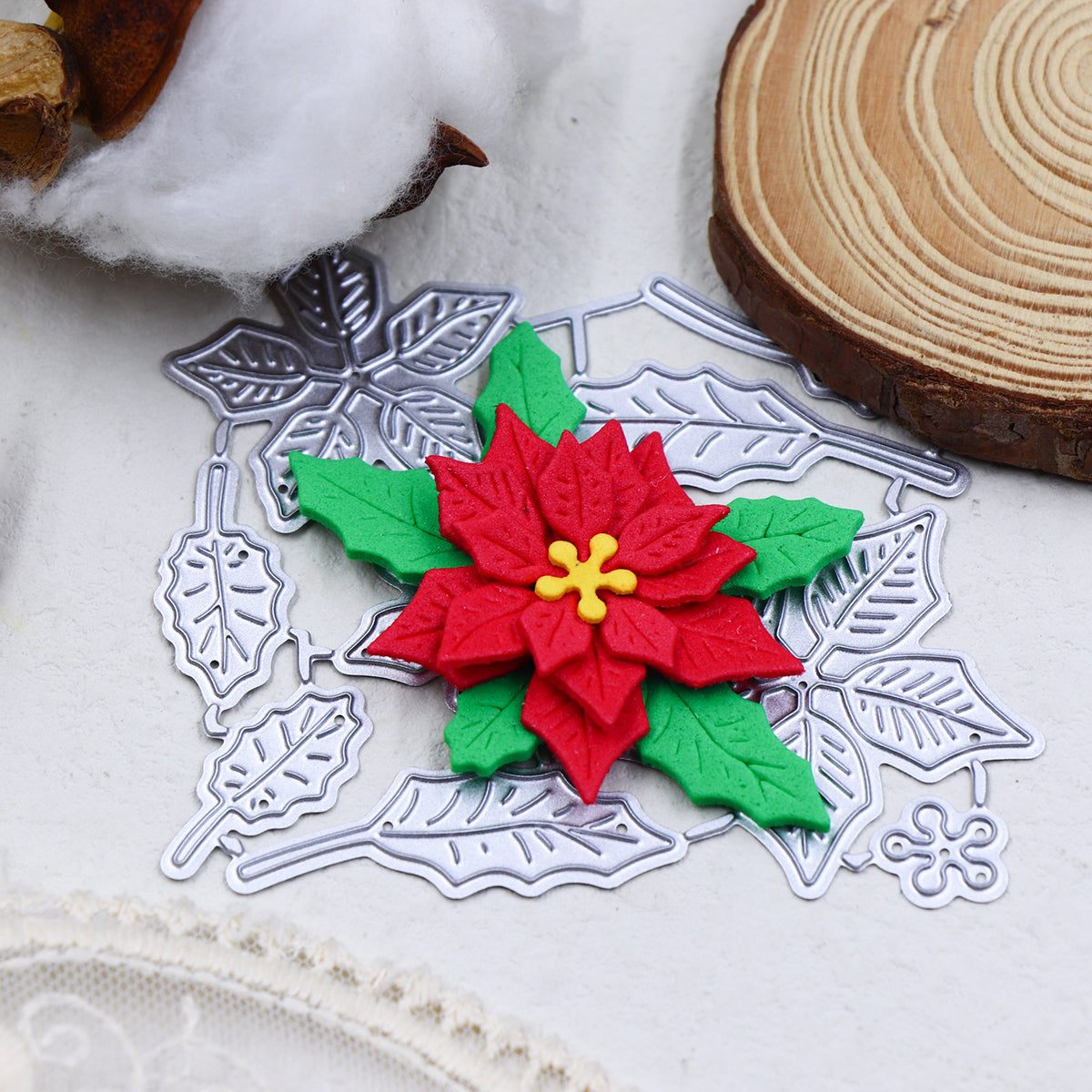 Printable Heaven Small Cutting Die -  Poinsettia (9pcs) (F012)