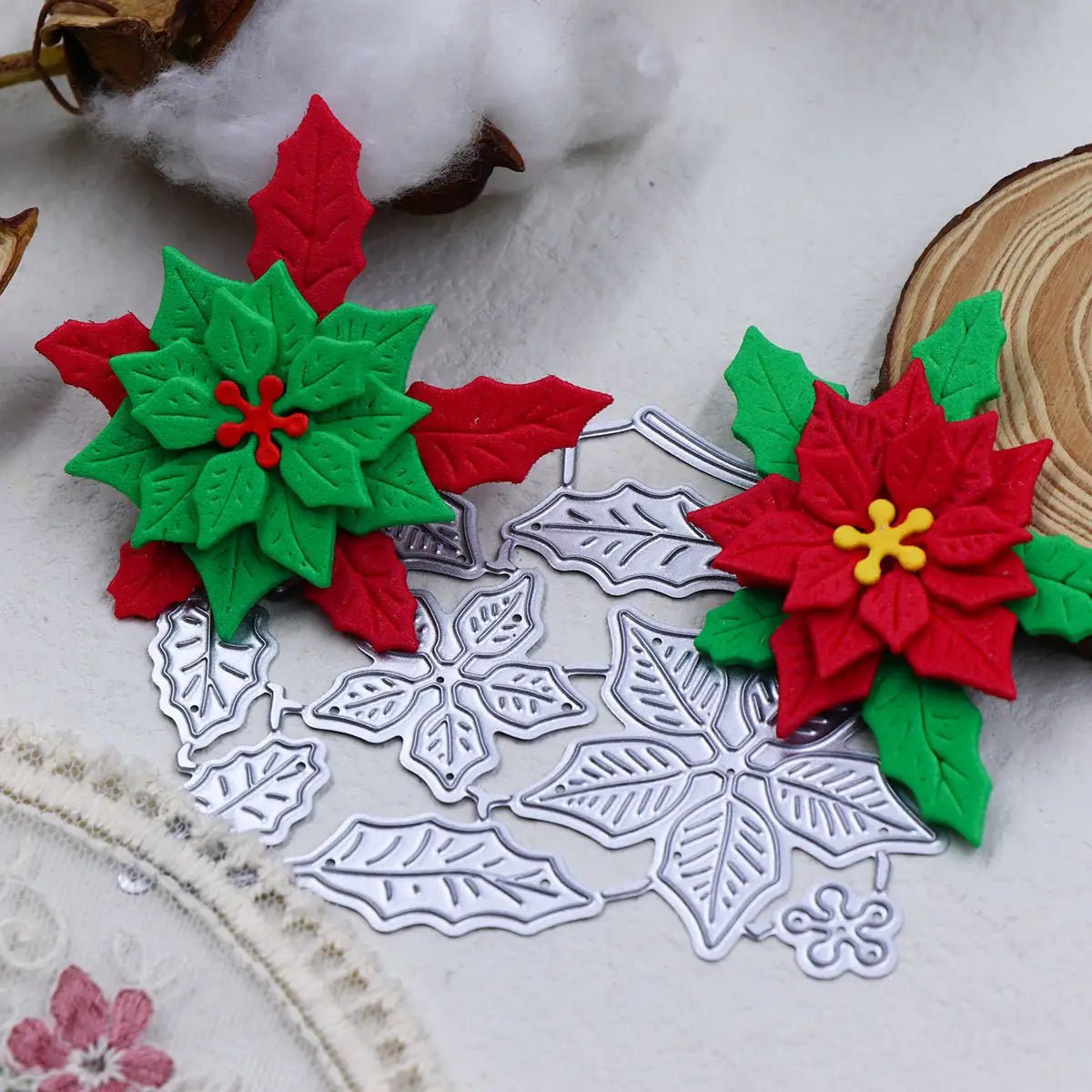 Printable Heaven Small Cutting Die - Poinsettia (9pcs) (F012) - Printable Heaven