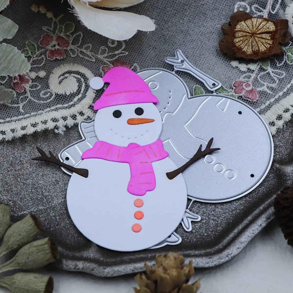 Printable Heaven Small Cutting Die - Snowman and Accessories (11pcs) (A091) - Printable Heaven