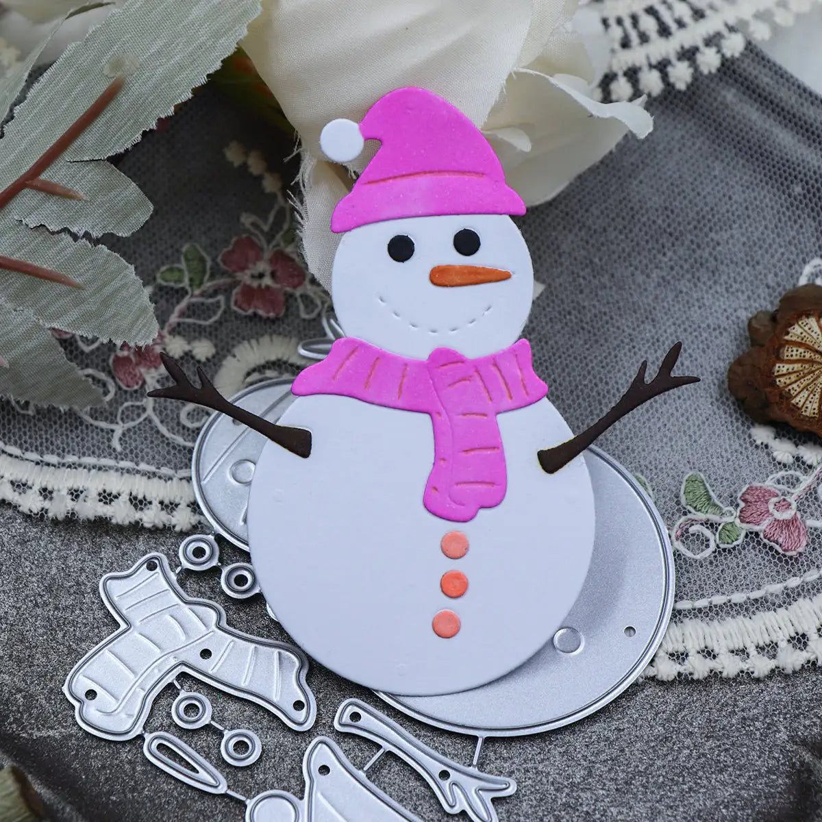 Printable Heaven Small Cutting Die - Snowman and Accessories (11pcs) (A091) - Printable Heaven