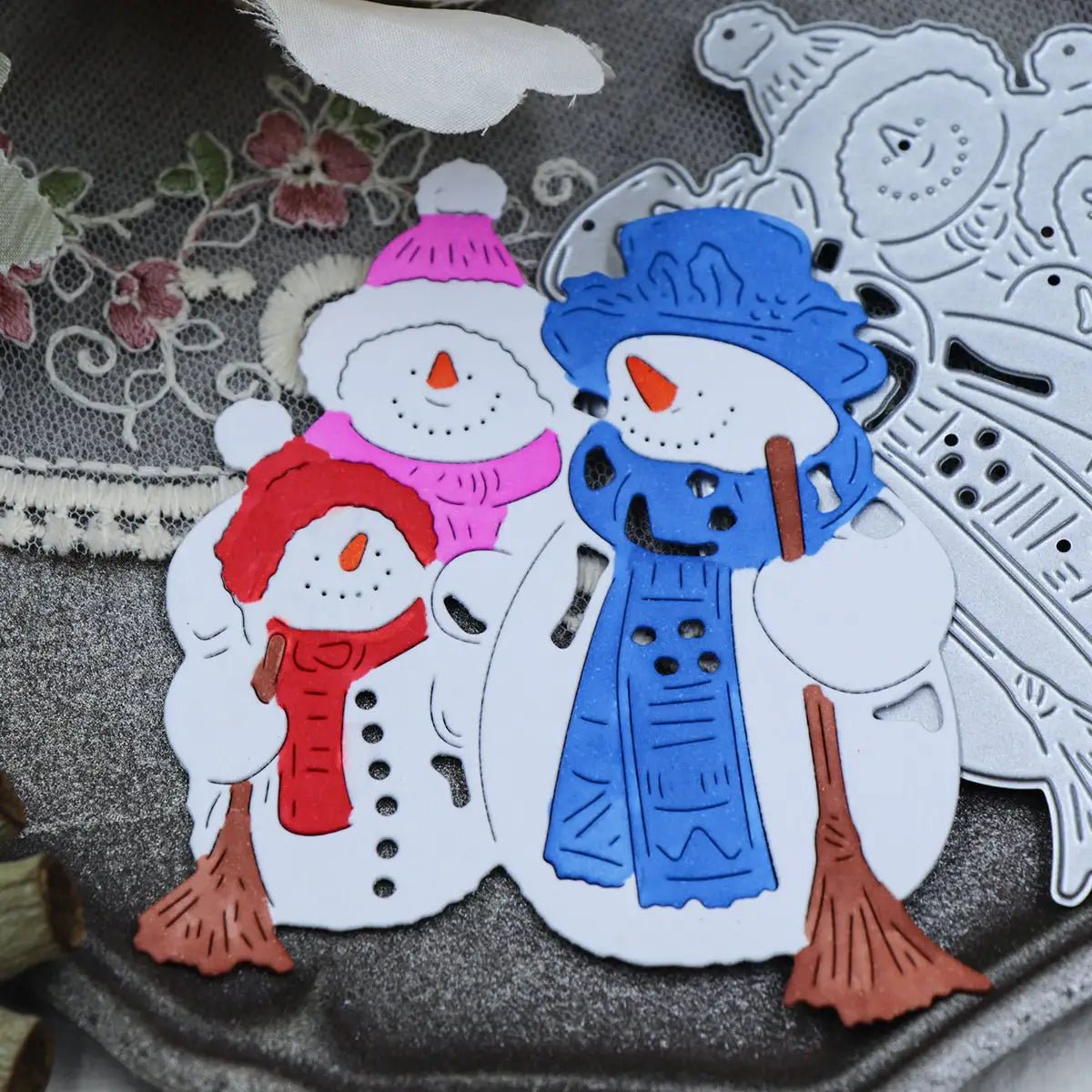 Printable Heaven Large Cutting Die - Snowman Family (1pc) (A087) - Printable Heaven