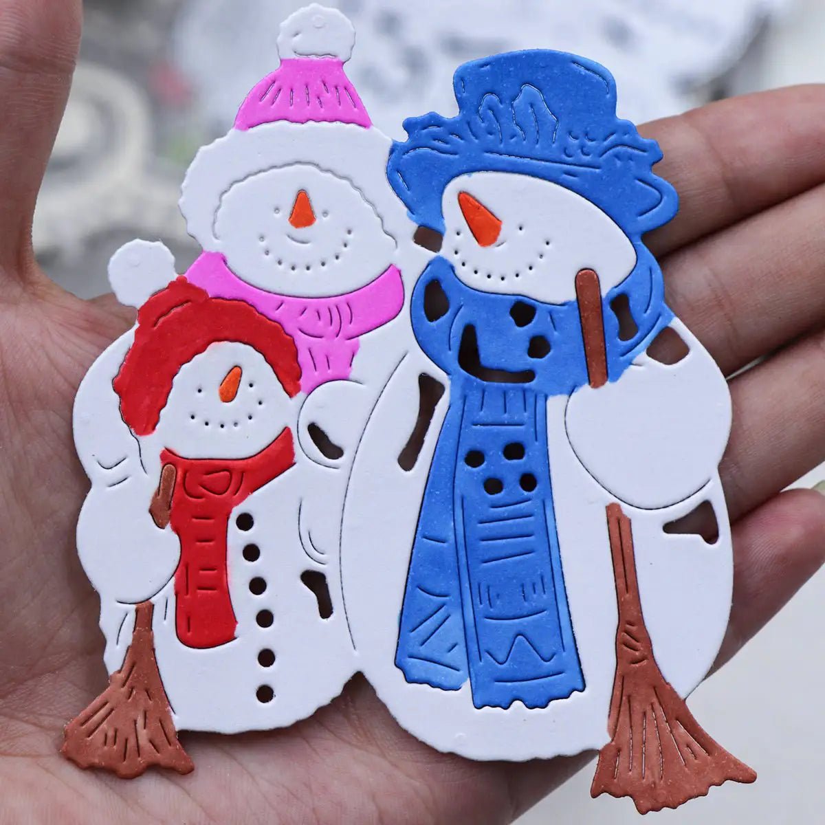 Printable Heaven Large Cutting Die - Snowman Family (1pc) (A087) - Printable Heaven