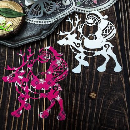 Printable Heaven Large Cutting Die - Santa and Reindeer (1pc) (P058) - Printable Heaven
