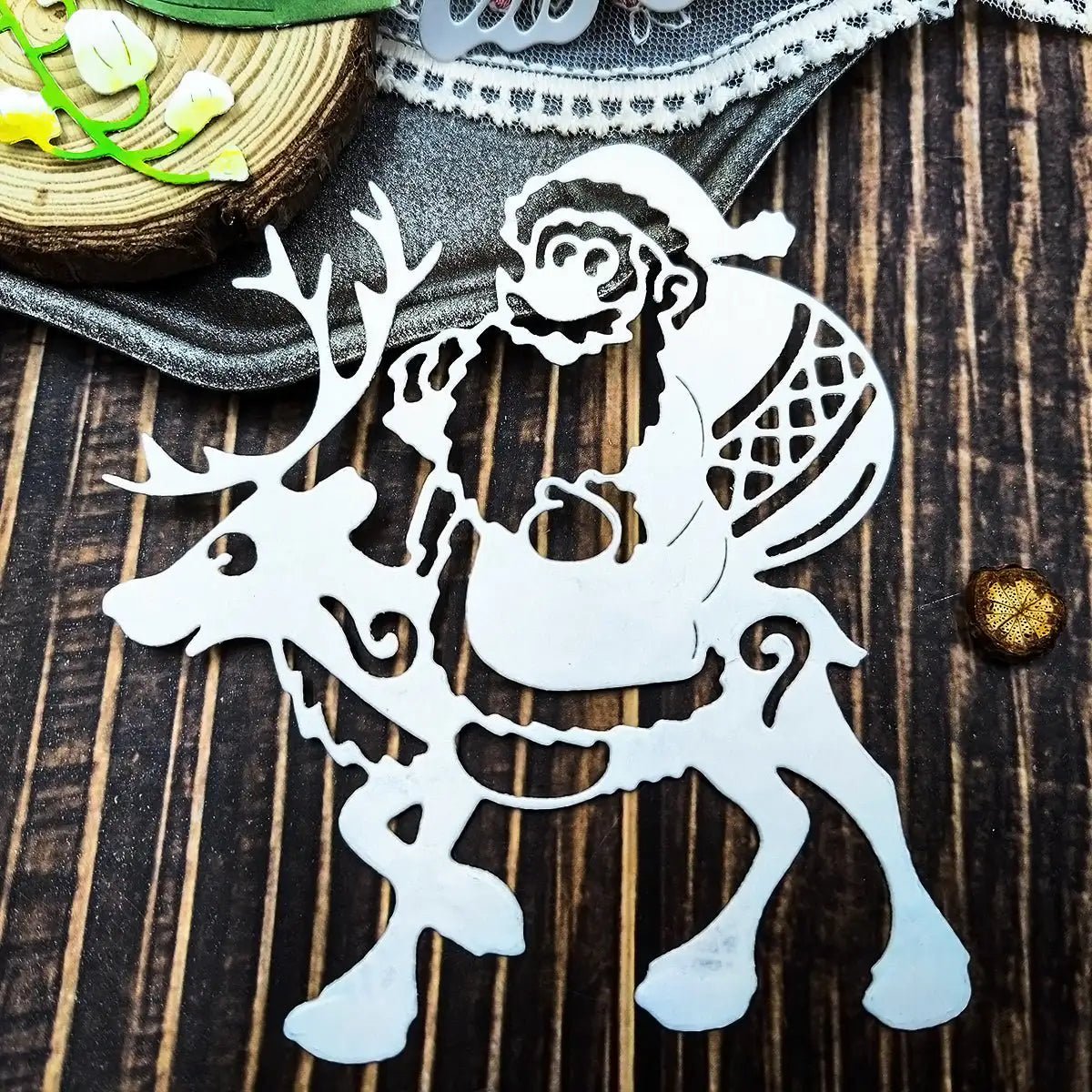 Printable Heaven Large Cutting Die - Santa and Reindeer (1pc) (P058) - Printable Heaven