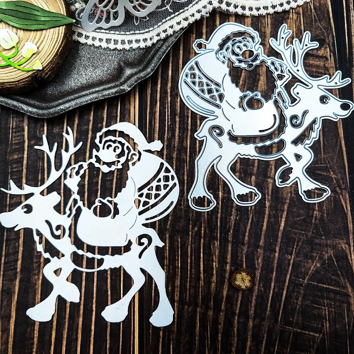 Printable Heaven Large Cutting Die - Santa and Reindeer (1pc) (P058)