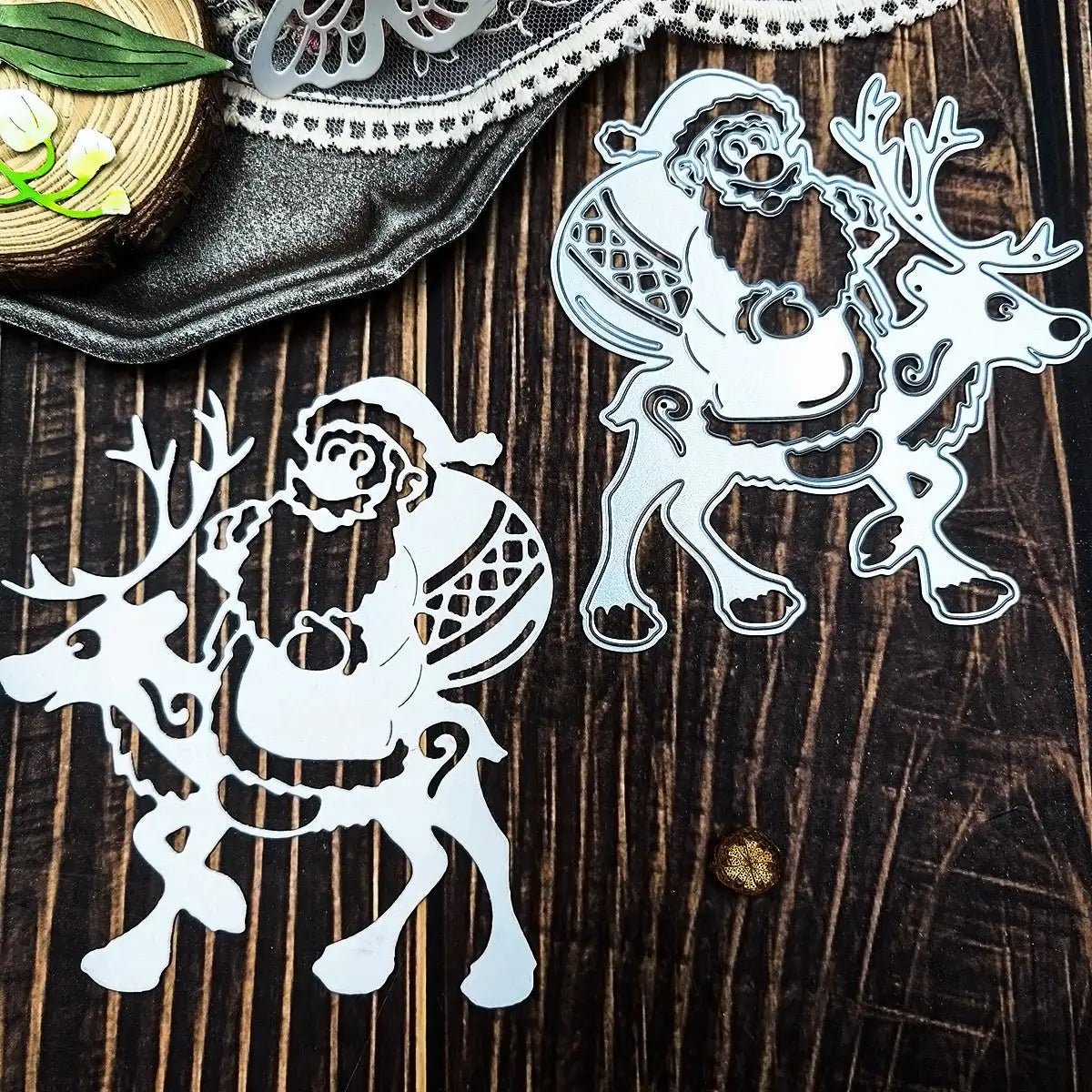 Printable Heaven Large Cutting Die - Santa and Reindeer (1pc) (P058) - Printable Heaven