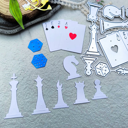 Printable Heaven Large Cutting Die -  Chess and Poker (9pcs) (D013)