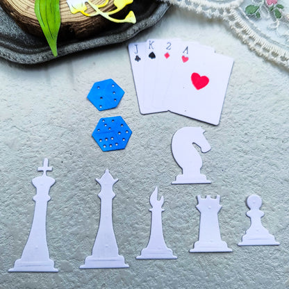 Printable Heaven Large Cutting Die -  Chess and Poker (9pcs) (D013)